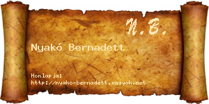 Nyakó Bernadett névjegykártya